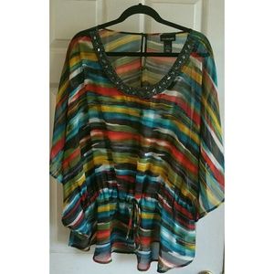 Lane Bryant - Beautiful Colorful Dressy Blouse
